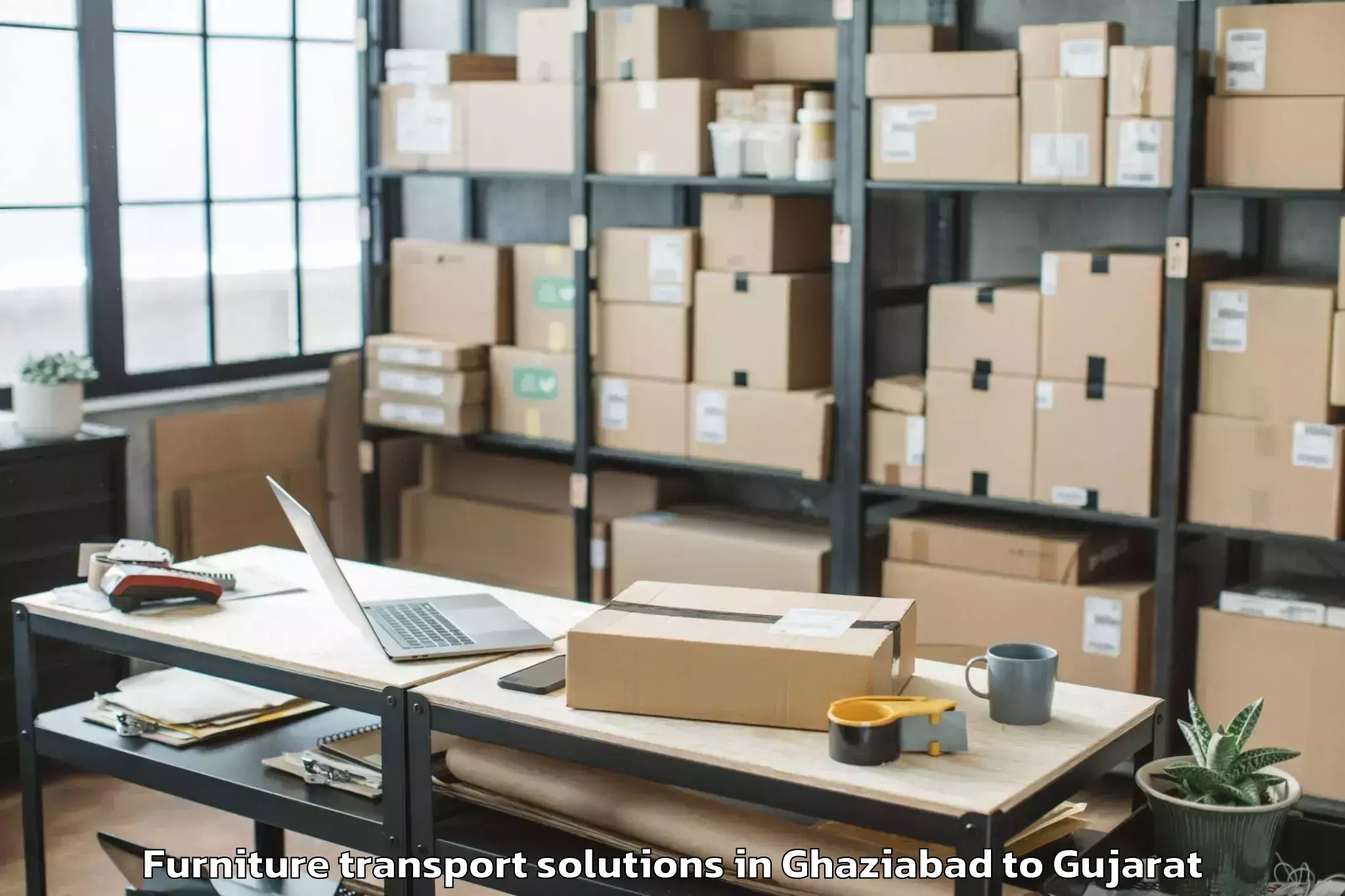 Easy Ghaziabad to Gidc Furniture Transport Solutions Booking